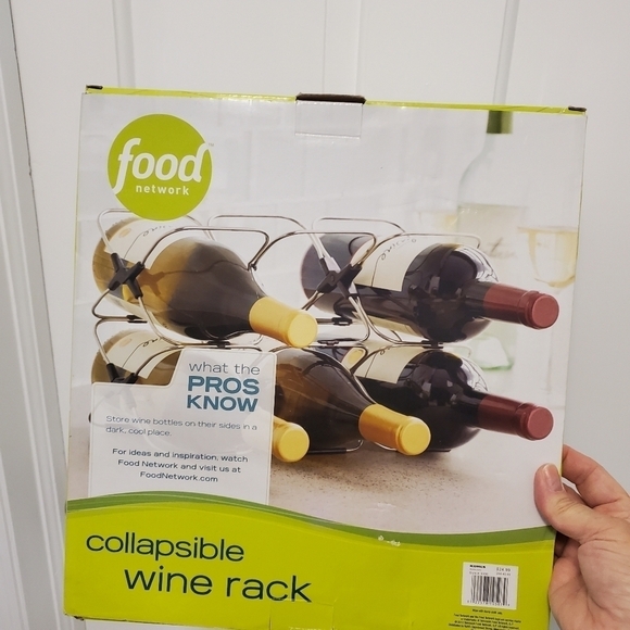 NIB Food Network Collapsible Wine Storage Rack Silvertone Retail $25 - Picture 7 of 7